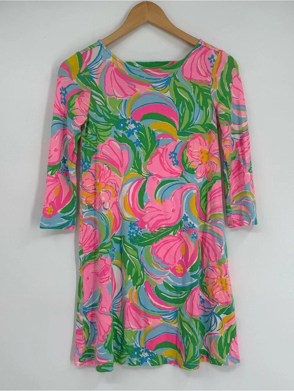 Lilly Pulitzer Ophelia Swing Dress Pink Green Size XXS Strappy Back Mini